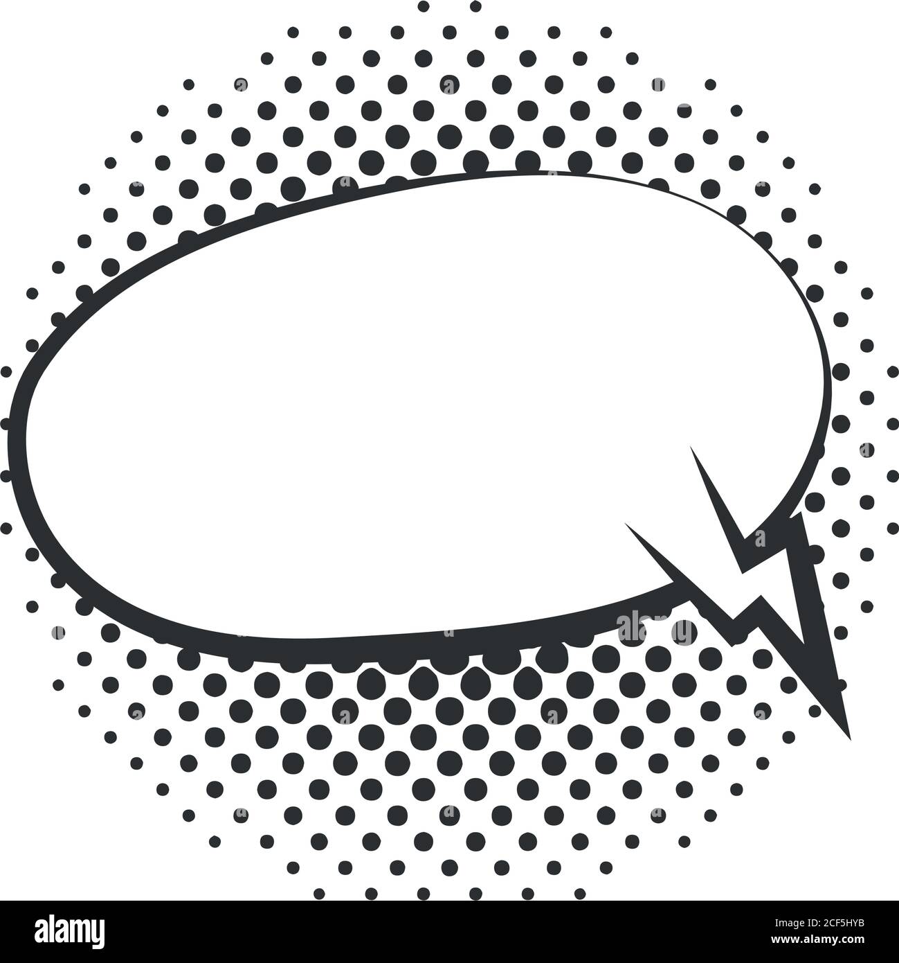 pop art speech bubble halftone style, linear design white background ...