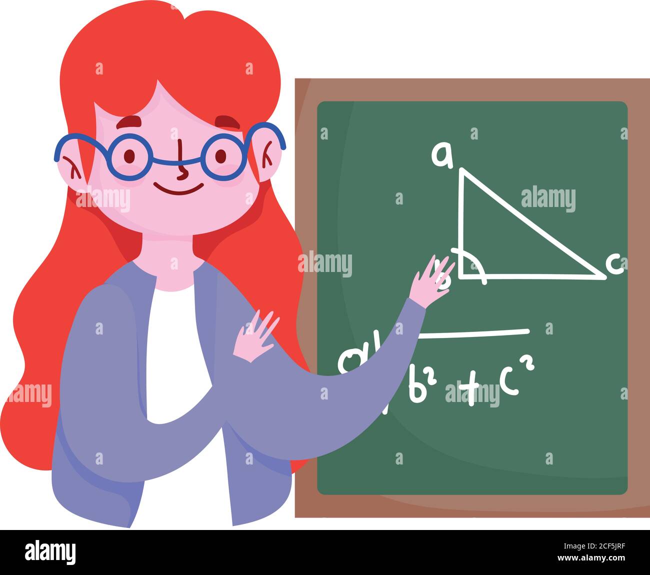 happy teachers day, teacher with chalkboard arithmetic lesson vector ...