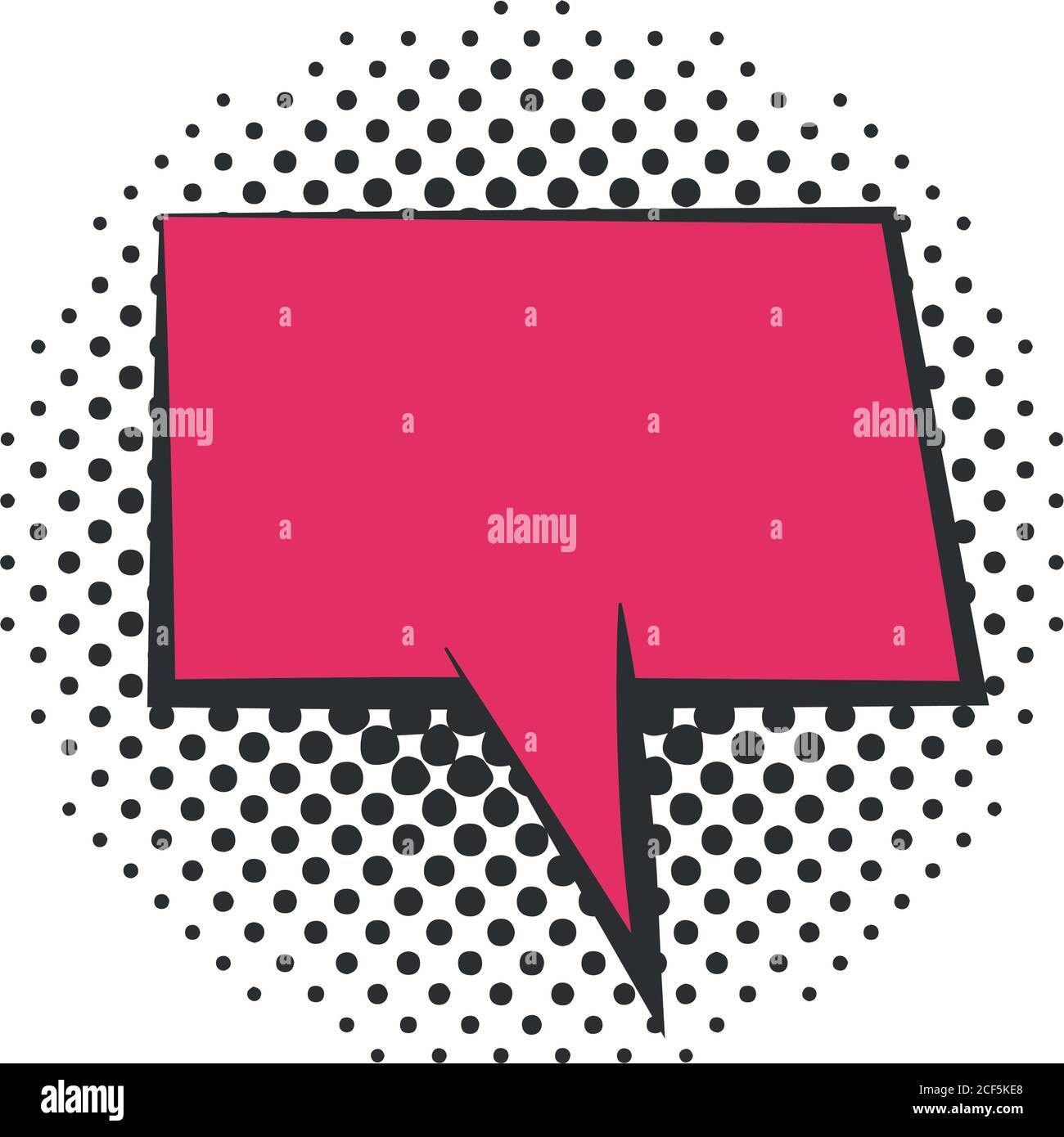 pop art speech bubble comic template, halftone style flat design white ...