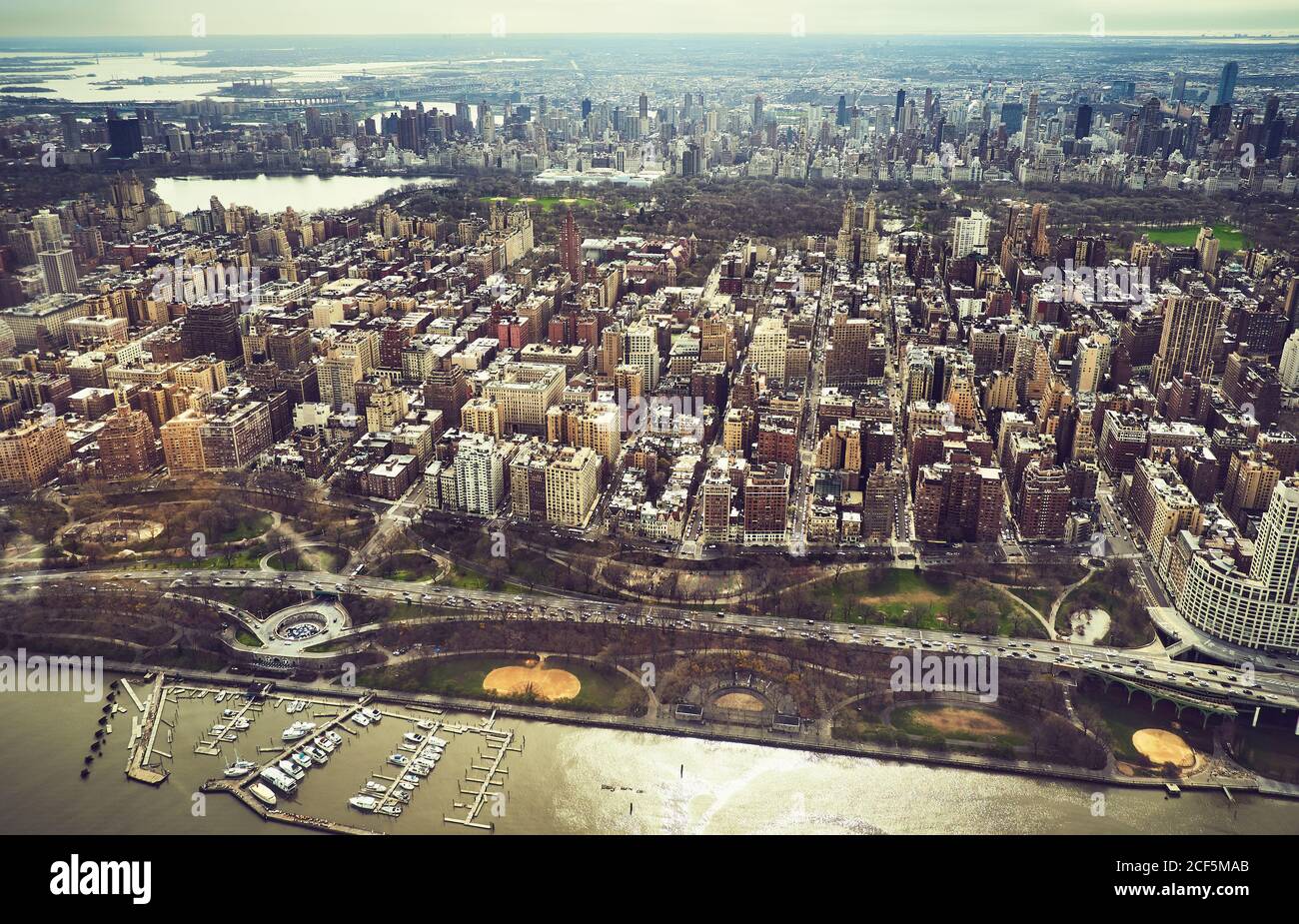 Modern megalopolis cityscape with skyscrapers Stock Photo