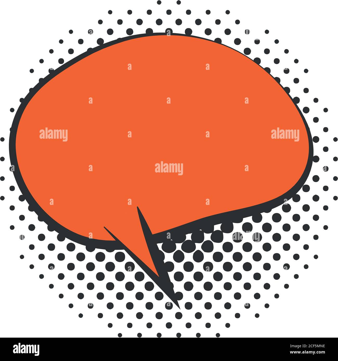 Pop Art Speech Bubble Message Halftone Style Flat Design White