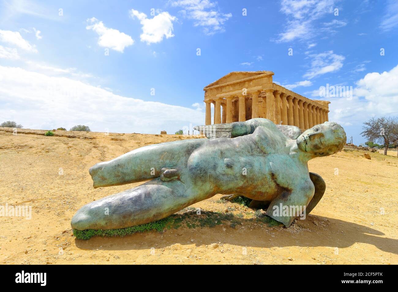 Agrigento is a city on the southern coast of Sicily, Italy. It was one of the leading cities of Magna Graecia during the golden age of Ancient Greece. Stock Photo