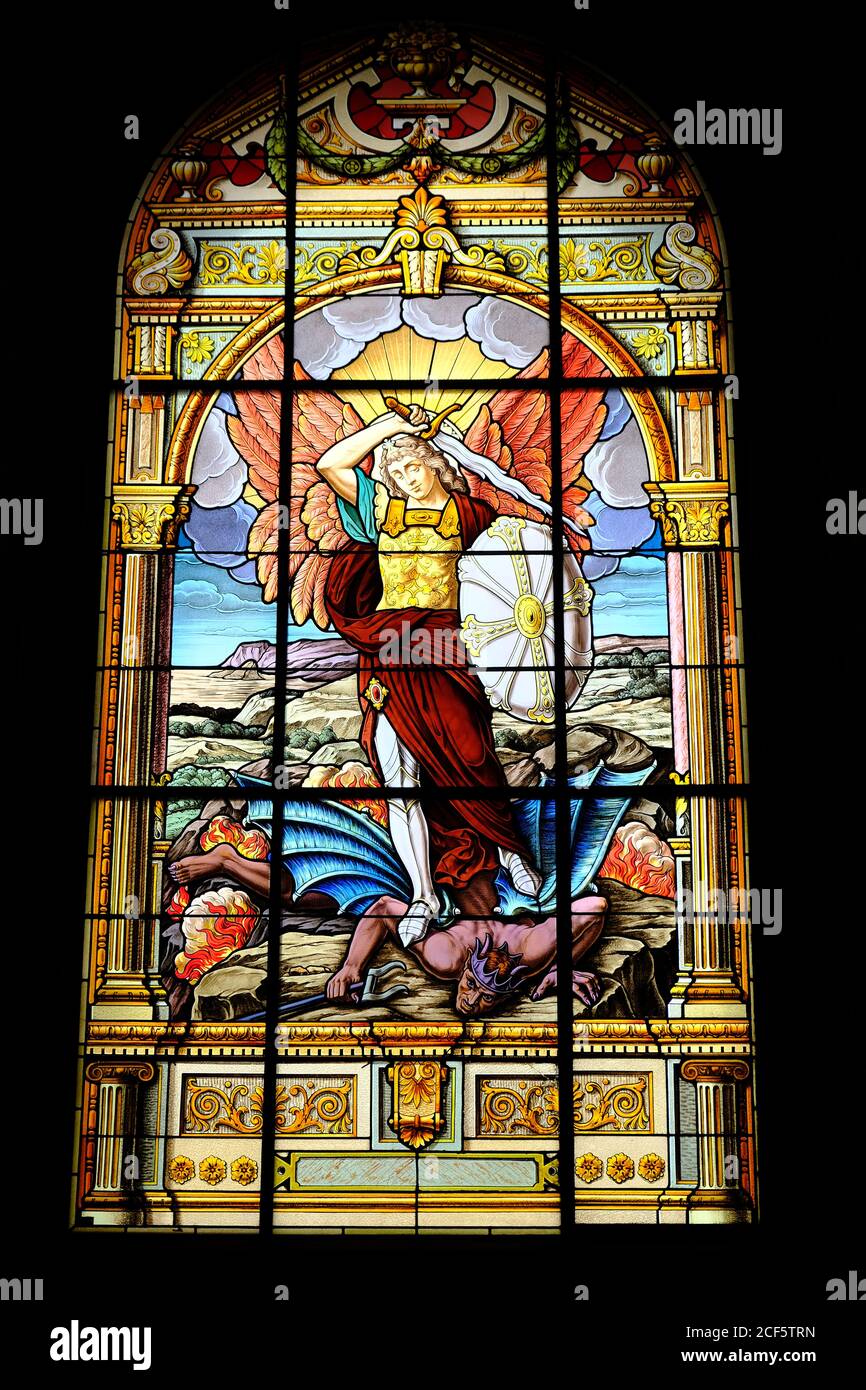 Costa Rica San Jose Stained glass window in the Metropolitan