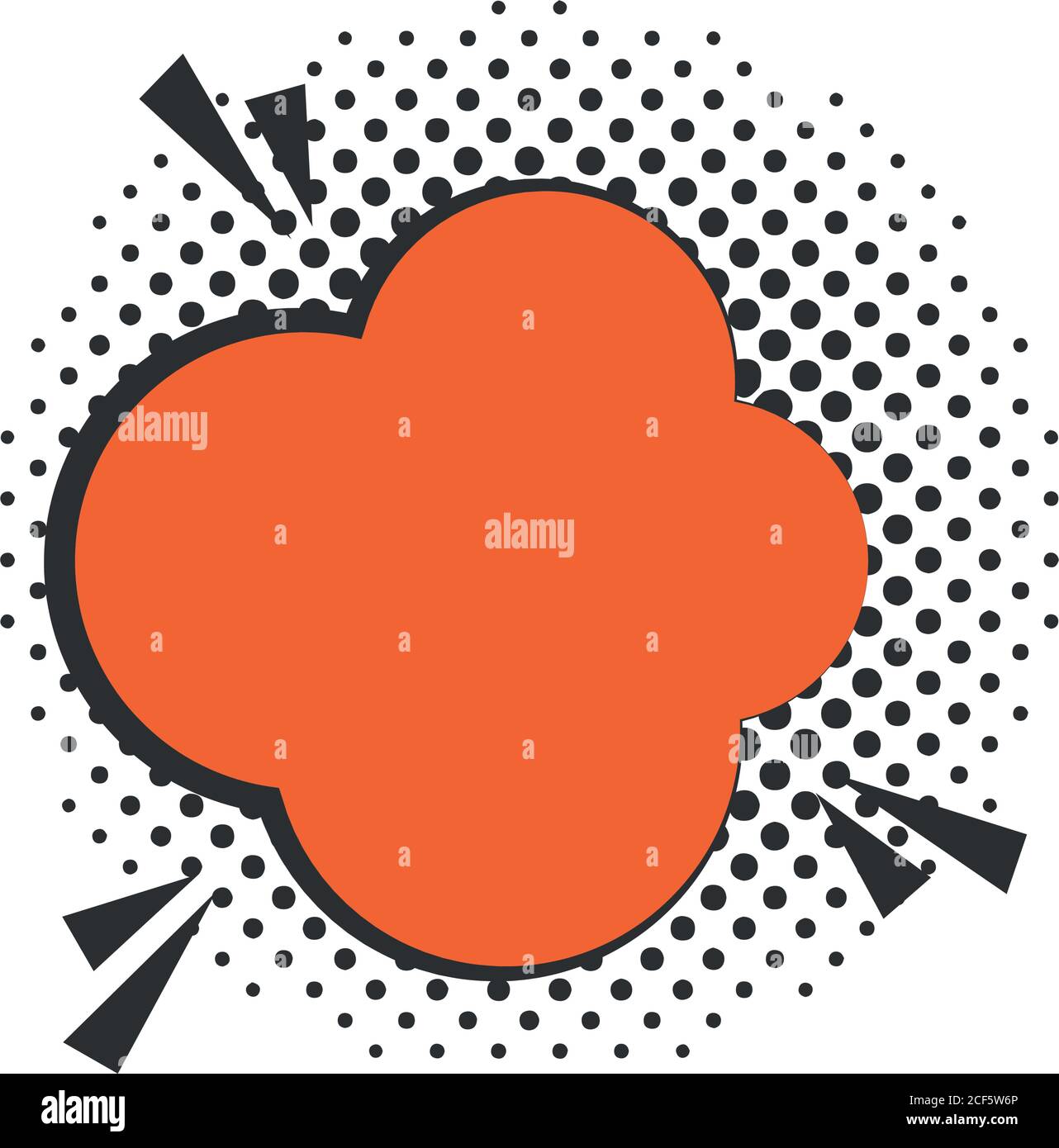 pop art speech bubble dialog cloud, halftone style flat design white ...