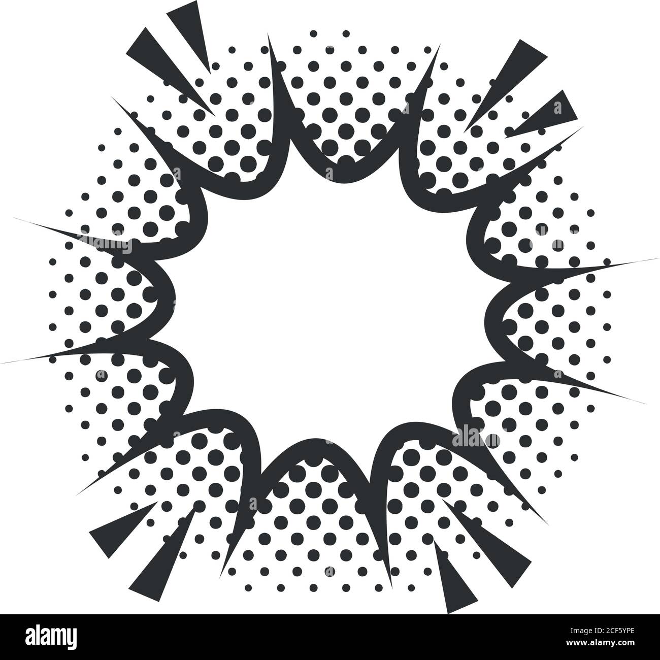 pop art speech bubble explosion layout, halftone style linear design ...