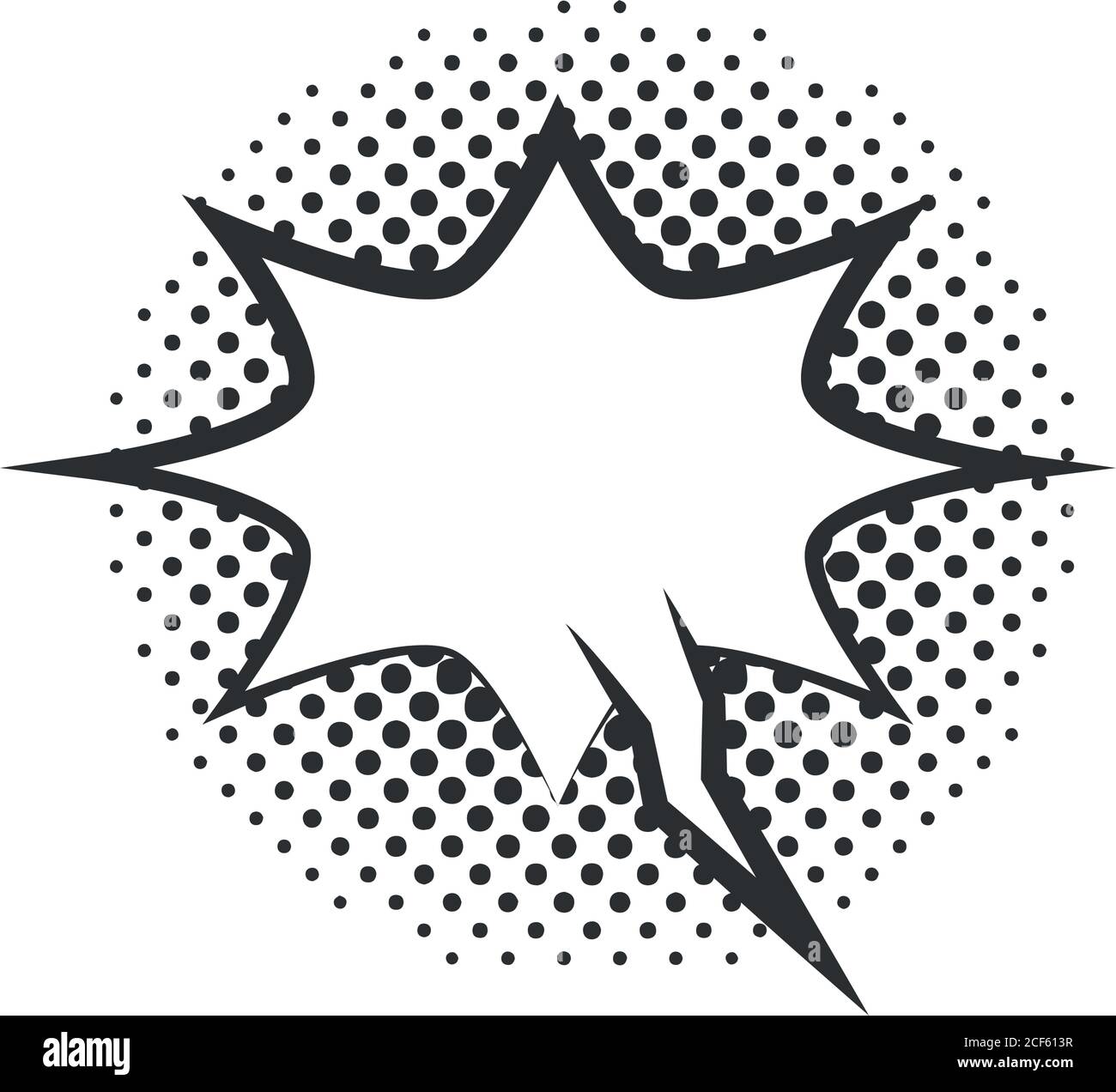 pop art explosion speech bubble halftone style, linear design white ...