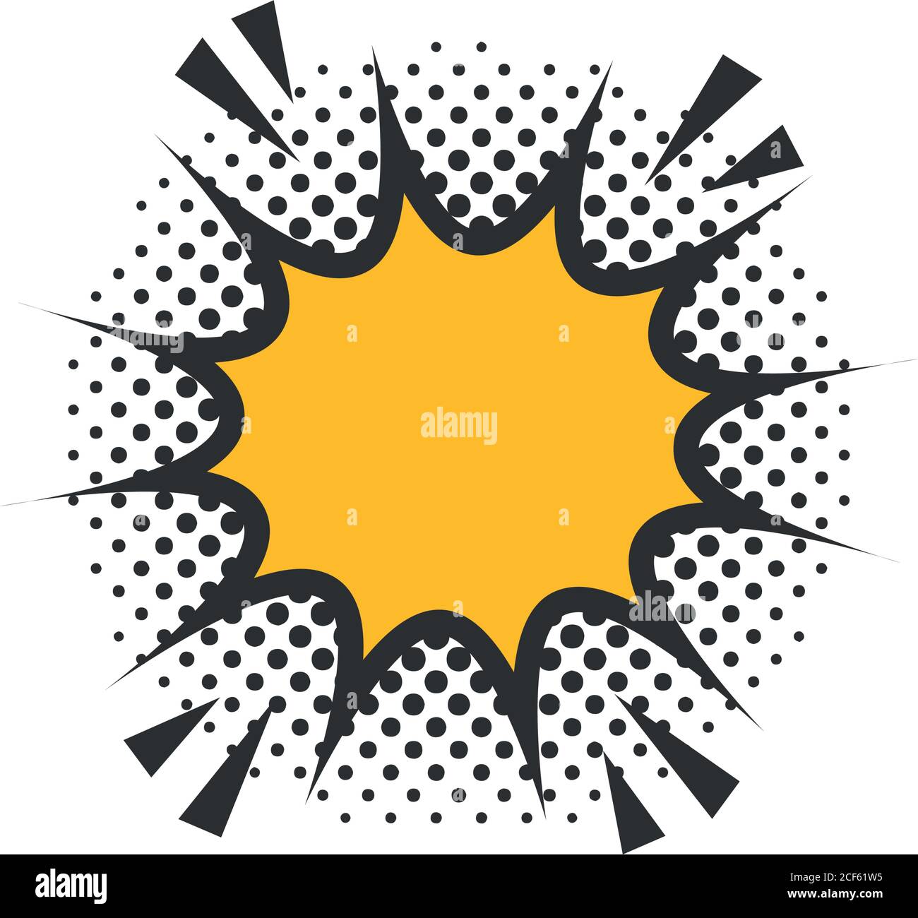 pop art speech bubble explosion layout, halftone style flat design ...