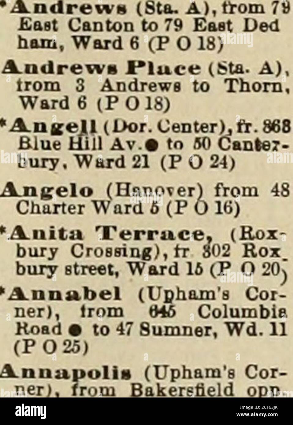 . Boston register and business directory. Uoiiuld f^quare (W. R.) Dorchester AvBoBion, Preble, Southamptonand Dorchester ets.. Ward 11.A.DdrewH I ir Corwin24 Arcadia Place32 Arcadia Park *i&.rcadia JPark (Dor.l.tr.32 Arcadia to 23 Diteon, Wd.. 22 Oompton Building 4fi Hawley Plao«62 47 Franklin* 101 Bussey Place114 111 Summer*.^rch l*lace (Hanover),ft. 119 Fulton to Richmond.Ward 6 (P O 16)AJChdale Koad (Rot.),ftom 3999 Wash, to 562 South,Wd.22(P0 31)A.rcola (Rox. CrosainK), ft- 71 Day, Ward 14 (P O 20)*A.rdale (Dor.), tr. » Bean-moDt to Elm Road. Ward 20 A.n8lov Square (Maijuucilon Babson and Stock Photo