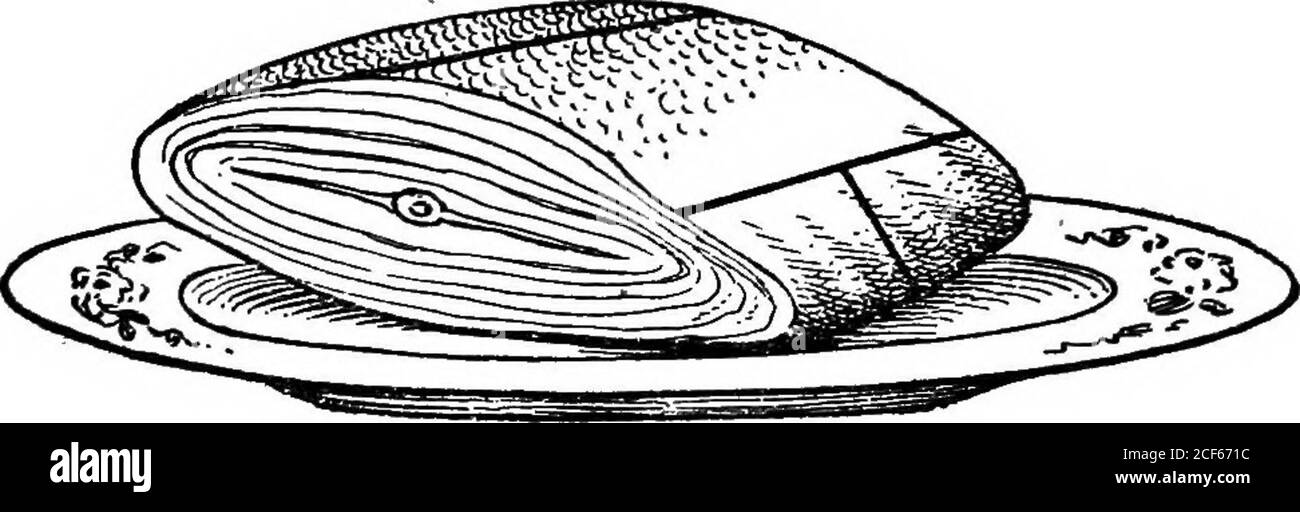 . The standard domestic science cook book. bruise or break the flesh, and do notleave in the water longer than absolutely necessary, as it destroysthe flavor. Exception must be made, however, in case of somevarieties of fresh water fish which have a muddy flavor, like theGerman carp. These fish can be dressed, washed, and left in saltand water for two or three hours. Be sure and have the watercold. A little vinegar and salt in water whitens and hardens fish. In boiling fish a fish kettle with strainer is a convenience, butis not absolutely indispensable. Fish can be boiled very nicelyin a deep Stock Photo