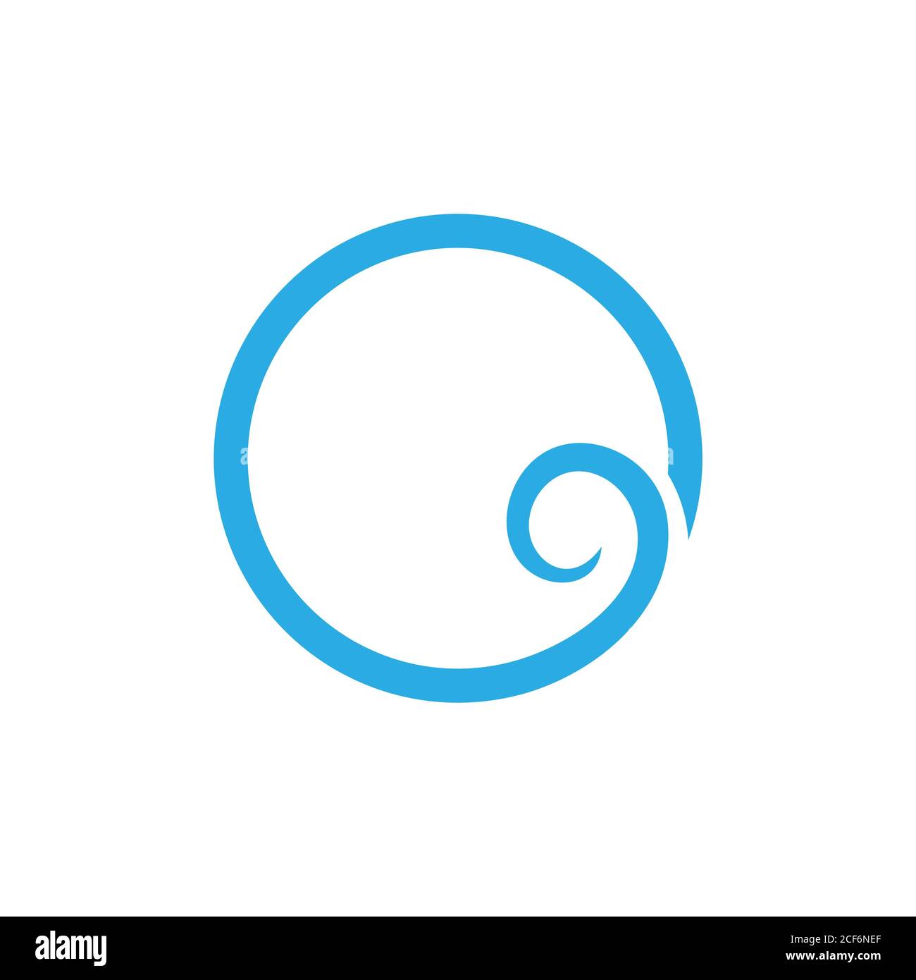 loop blue wavy spiral circle logo vector Stock Vector
