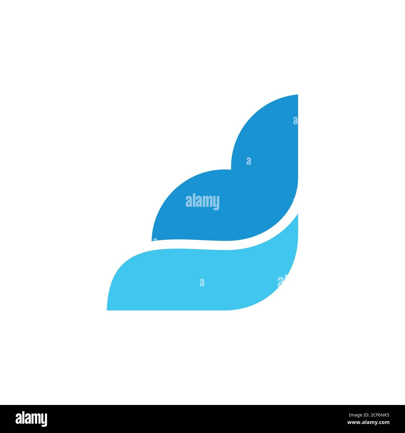abstract letter blue waves curves logo vector Stock Vector