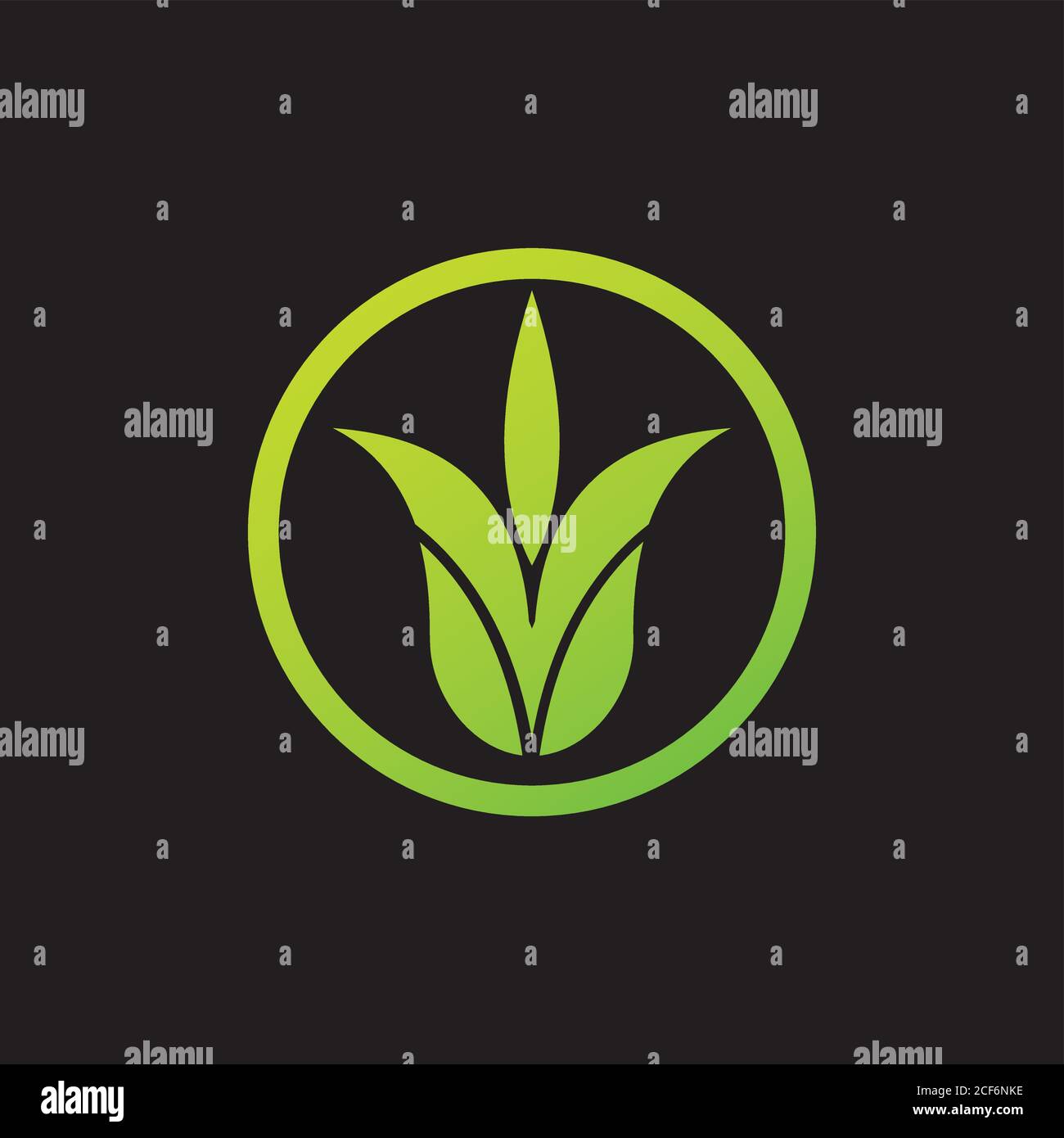 gradient green plant logo vector Stock Vector Image & Art - Alamy