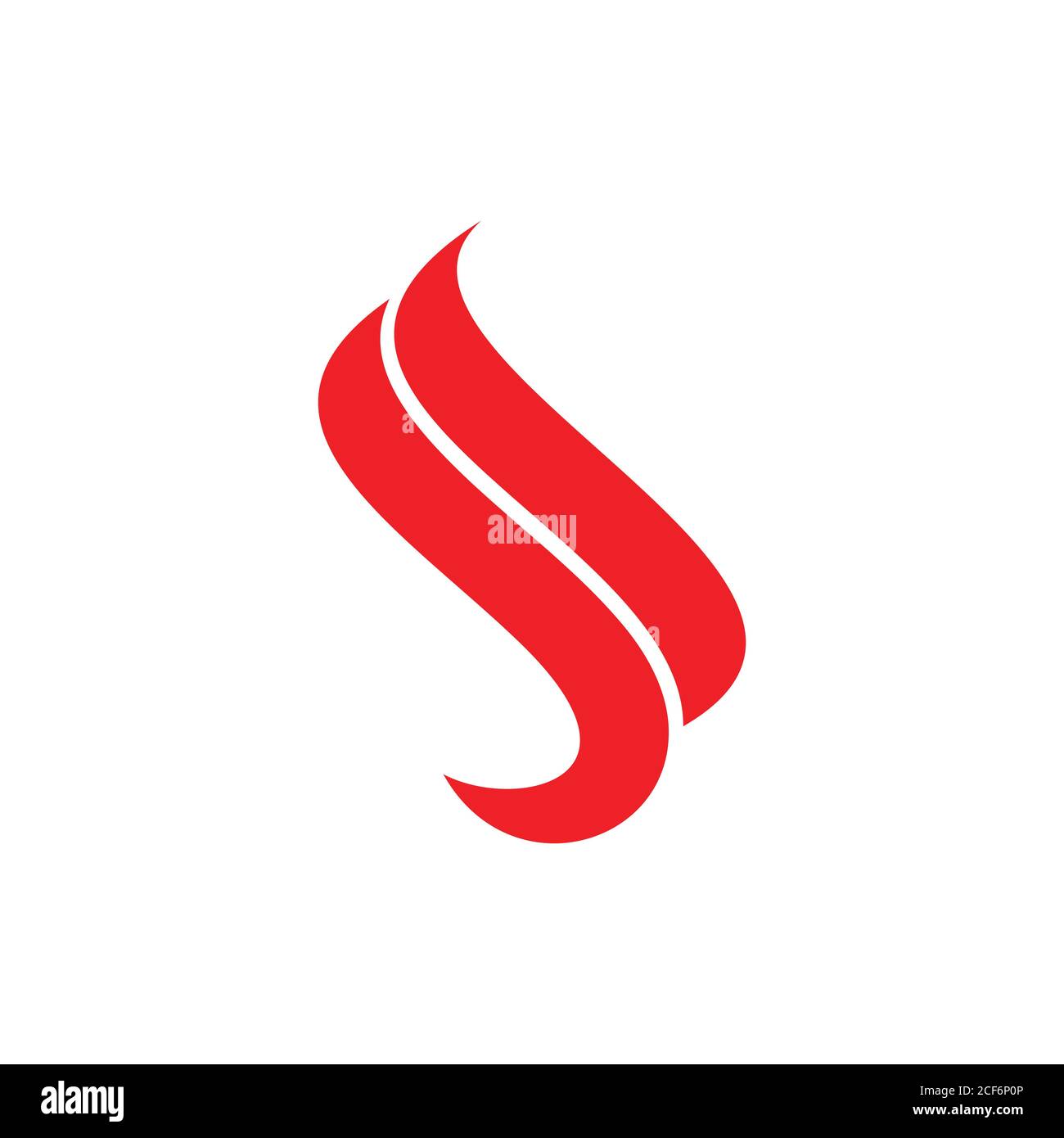 simple curves flame geometric clear logo vector Stock Vector