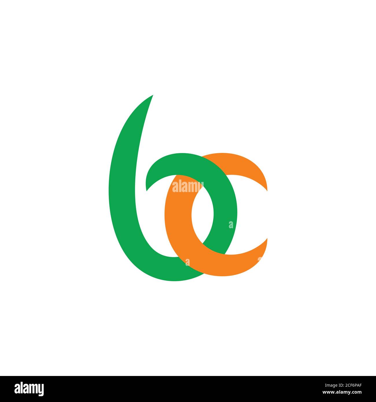 letters bc simple linked logo vector Stock Vector