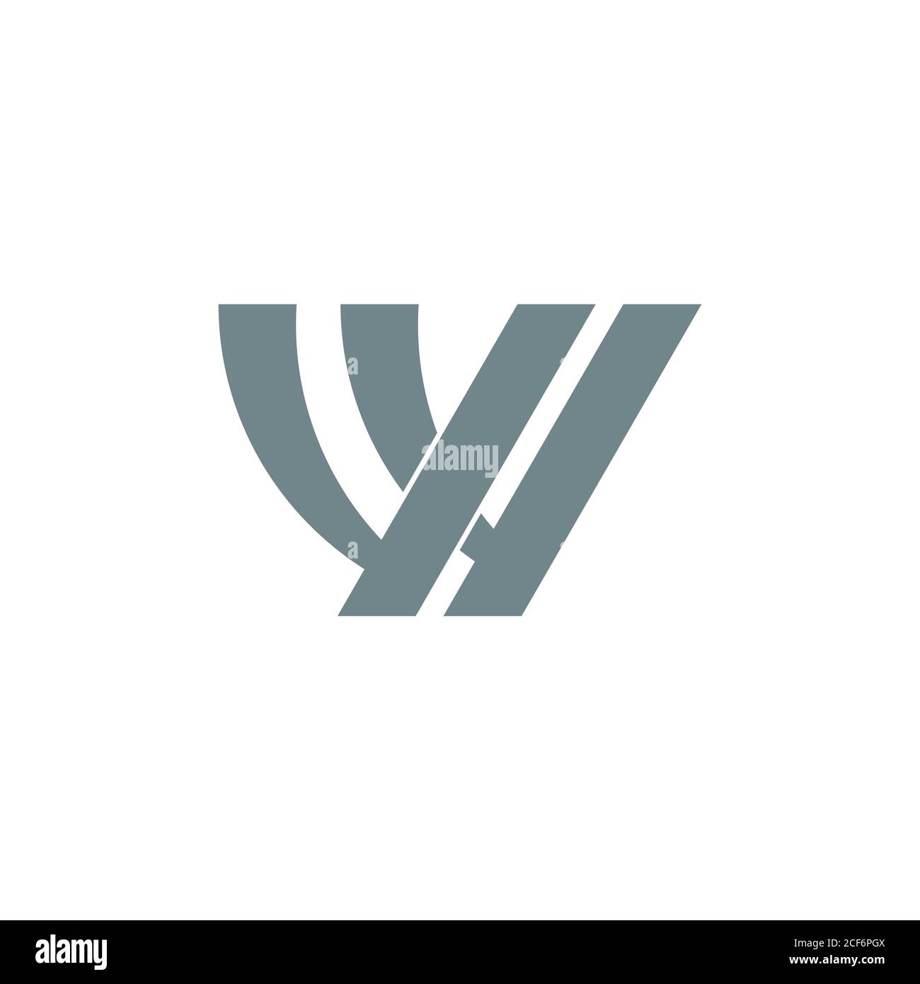 letter wv simple geometric linked logo vector Stock Vector