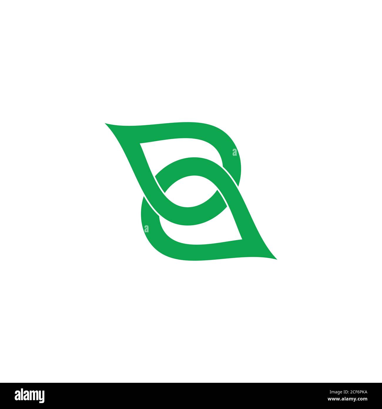 linked leaf simple design logo vector Stock Vector