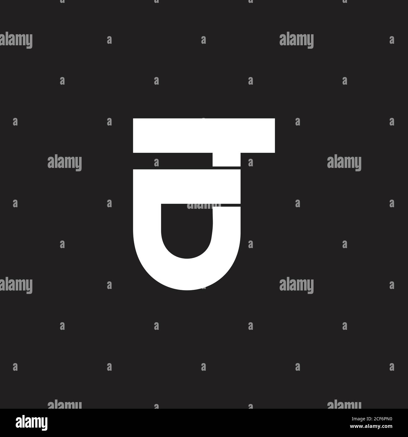 letter ft simple geometric line logo vector Stock Vector