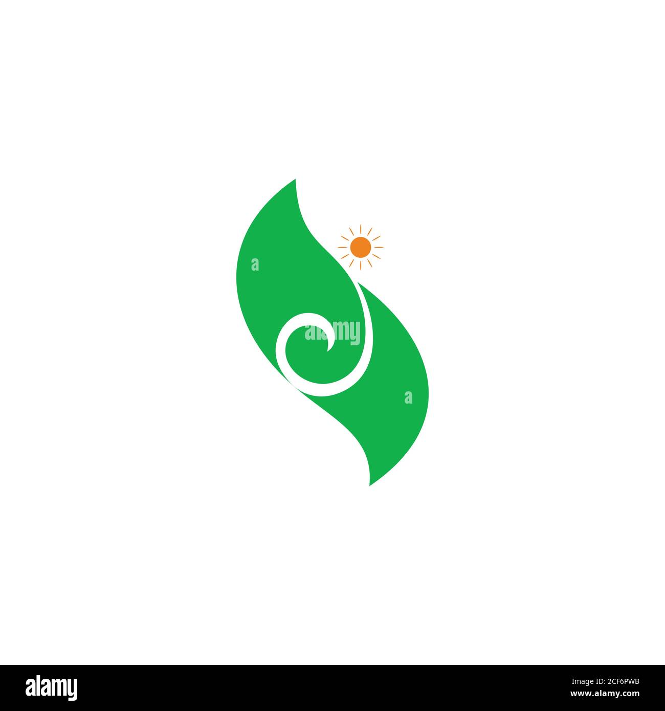 letter j ecology green leaf sun natural symbol logo vector Stock Vector ...