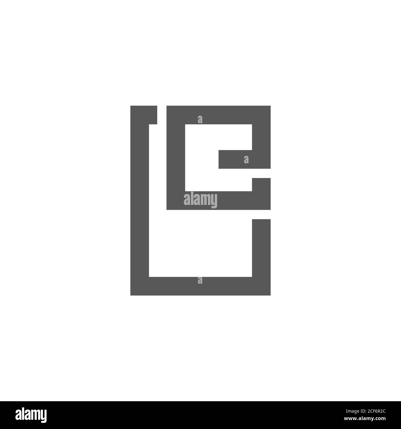 letter e simple geometric frame window symbol logo vector Stock Vector