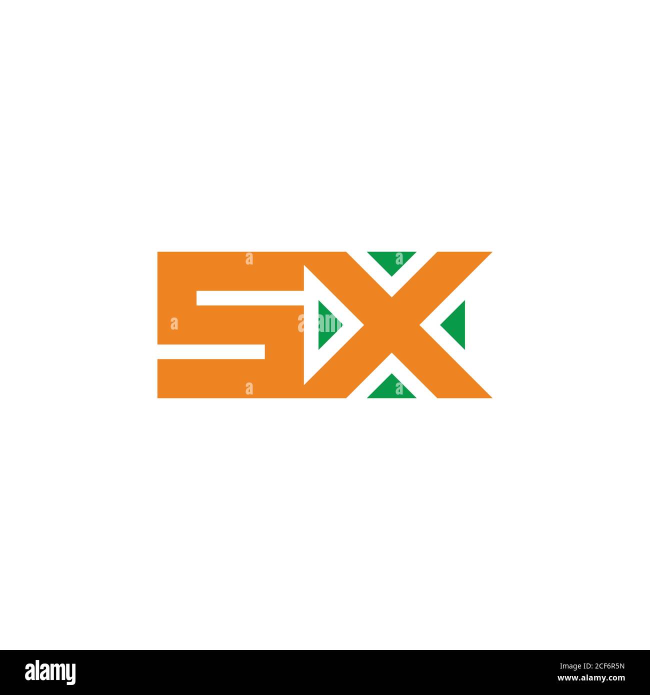 letter sx square geometric focus arrows symbol logo vector Stock Vector