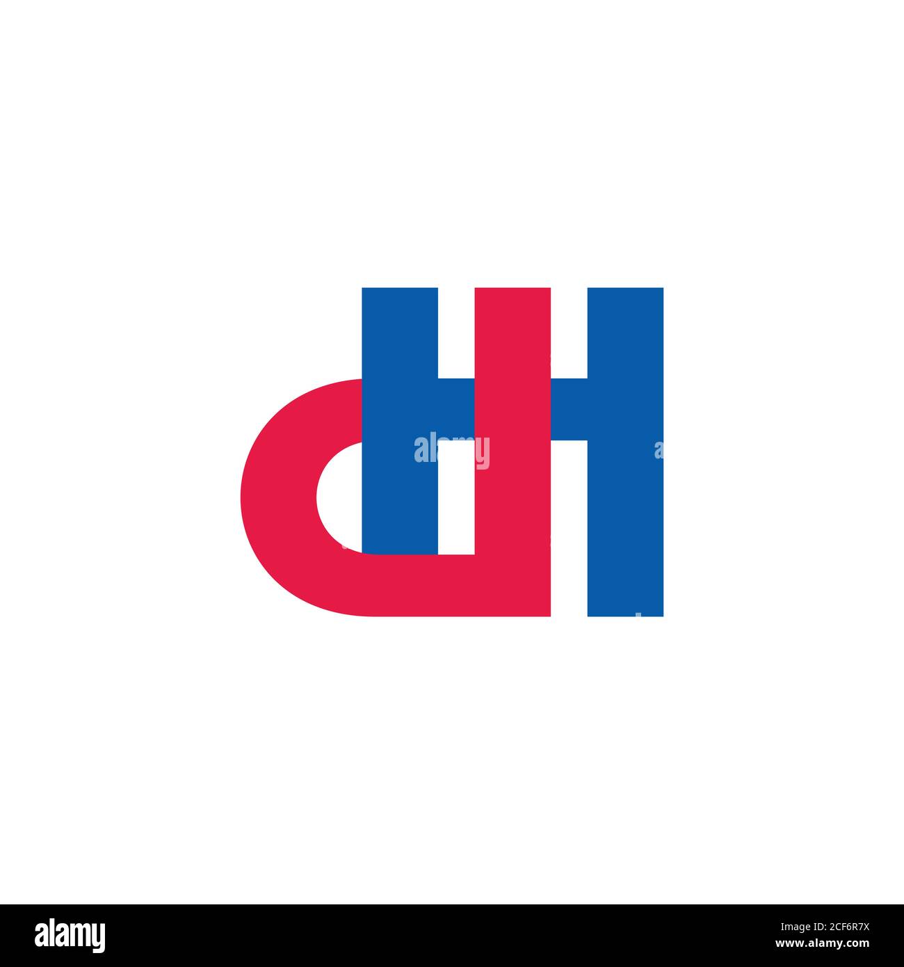 letter hd simple linked geometric colorful logo vector Stock Vector