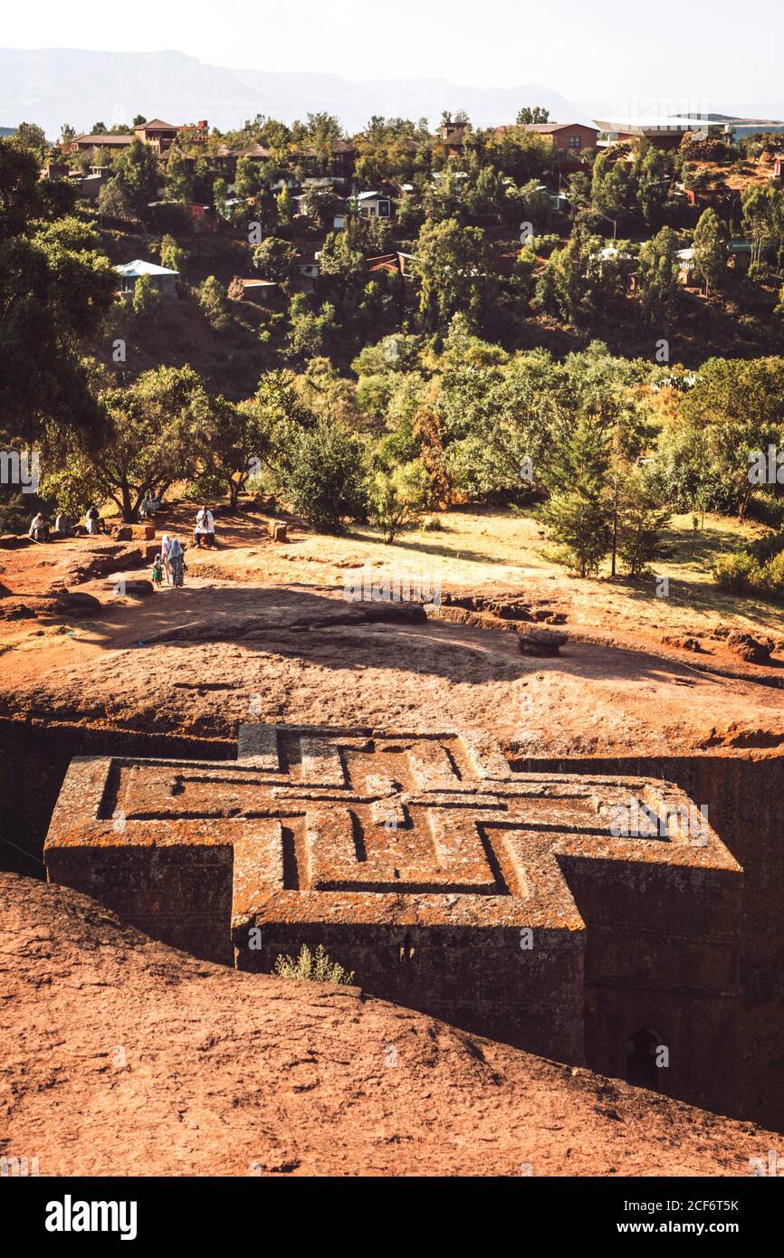 One of the Rock-hewn churches in Lalibela, Ethiopia Stock Photo
