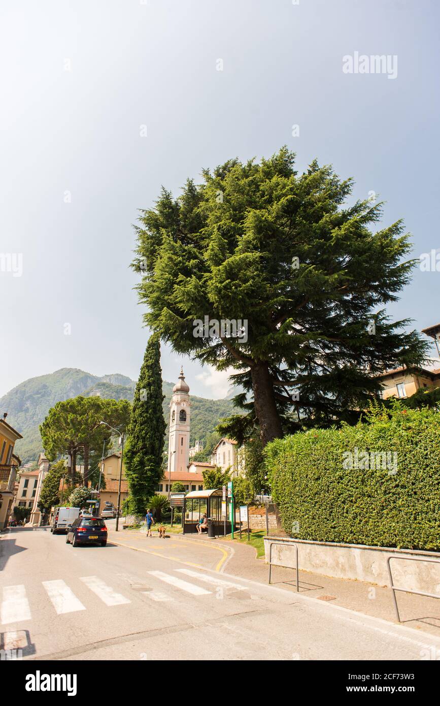Menaggio. Italy - July 23, 2019: Street in Center of Menaggio on Como Lake. Stock Photo