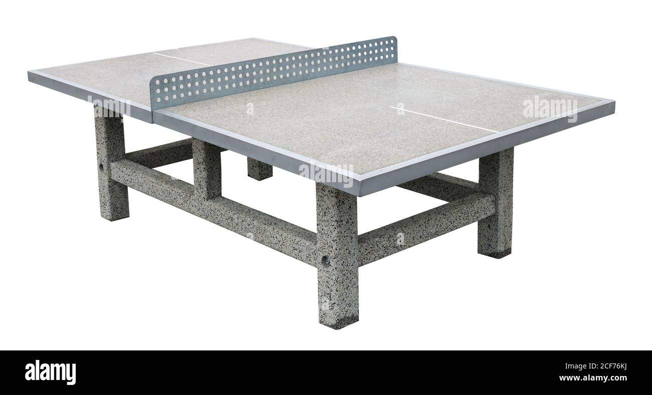 Concrete ping pong table in city public park. Isolated on white Stock Photo  - Alamy