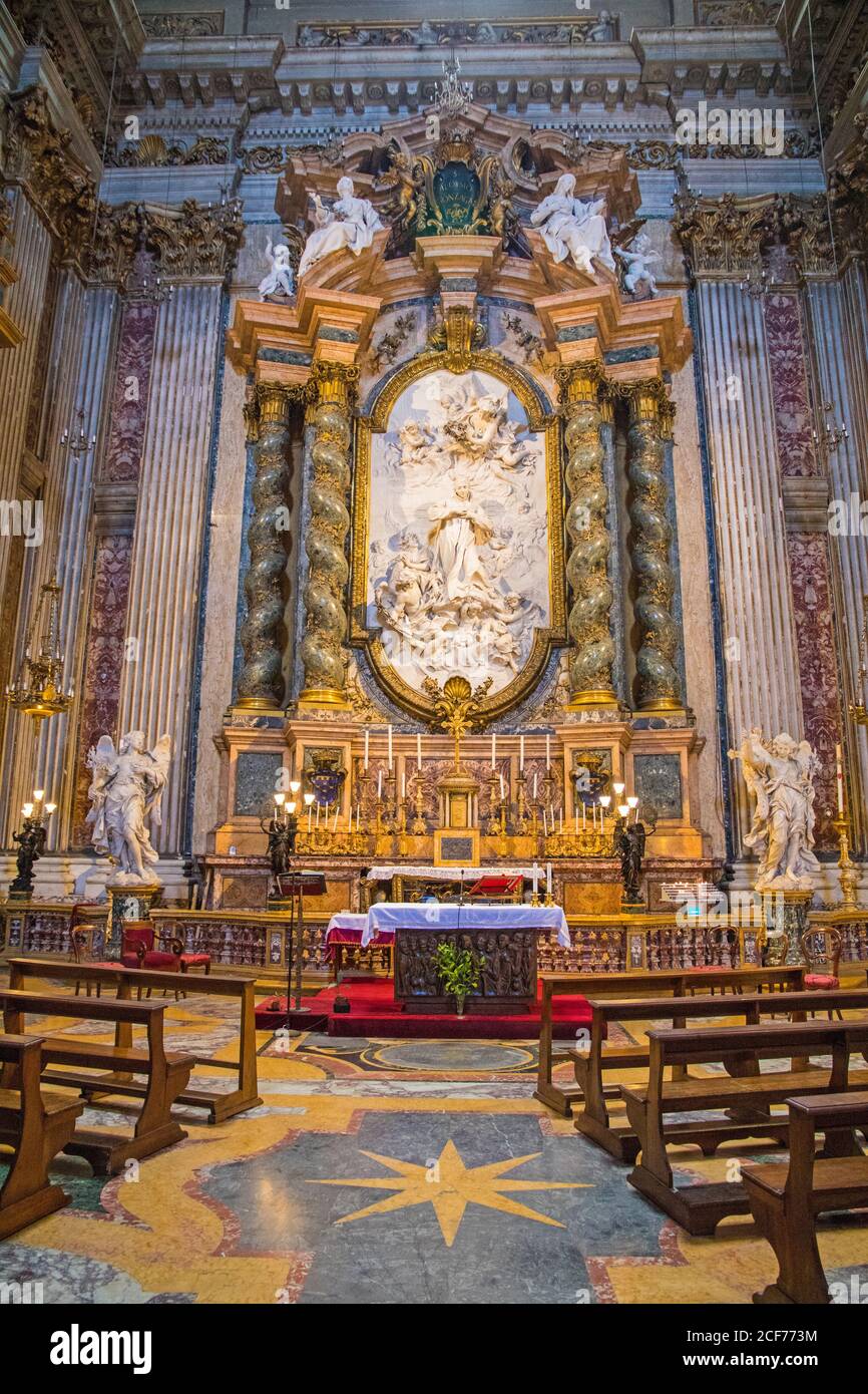 Altar of St Luogo Gonzaga in Chiesa di Sant Ignazio Di Loyola in Rome Italy Stock Photo