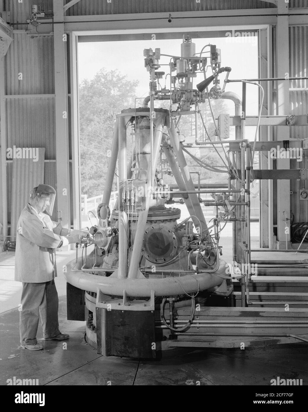 20,000 pound rocket test stand and engine installation at South 40