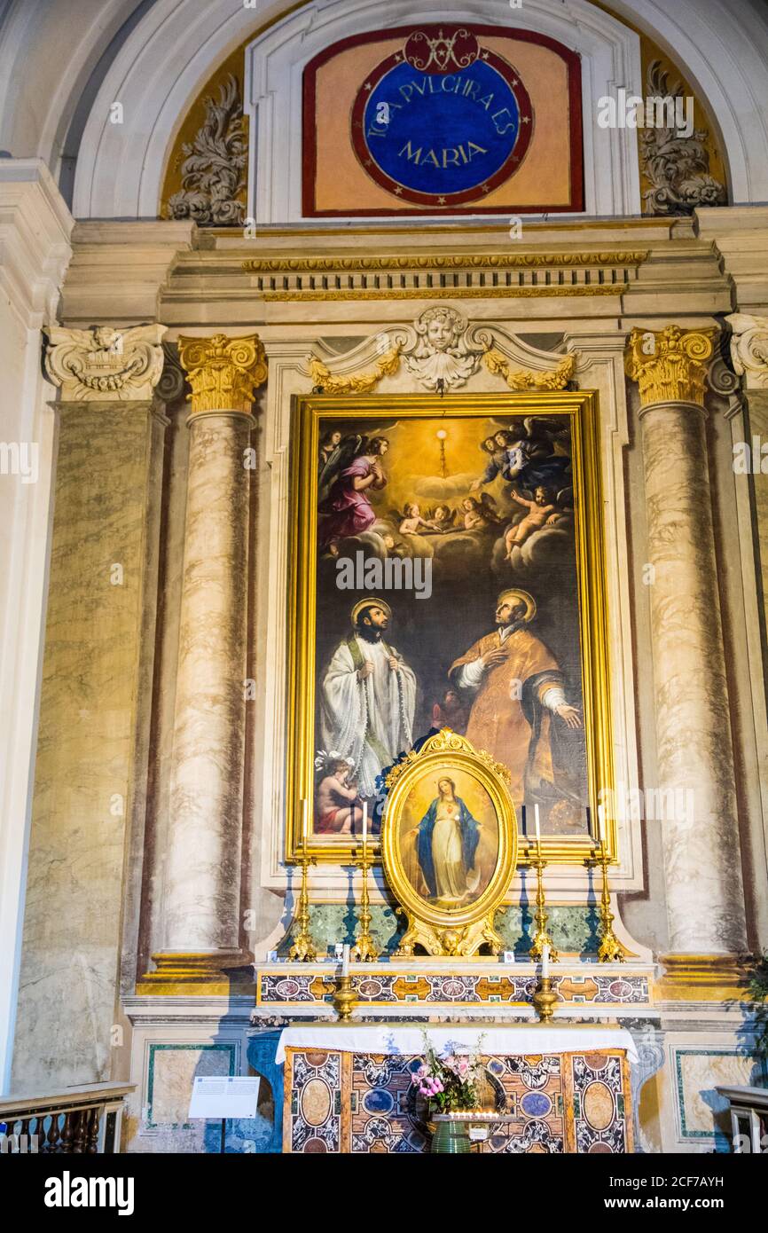 Chapel of Mary Immaculate in Chiesa di Sant Ignazio Di Loyola in Rome Italy Stock Photo