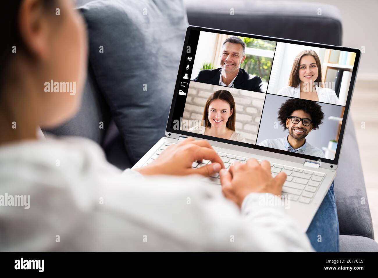 Video Conference Work Webinar Online At Home Stock Photo