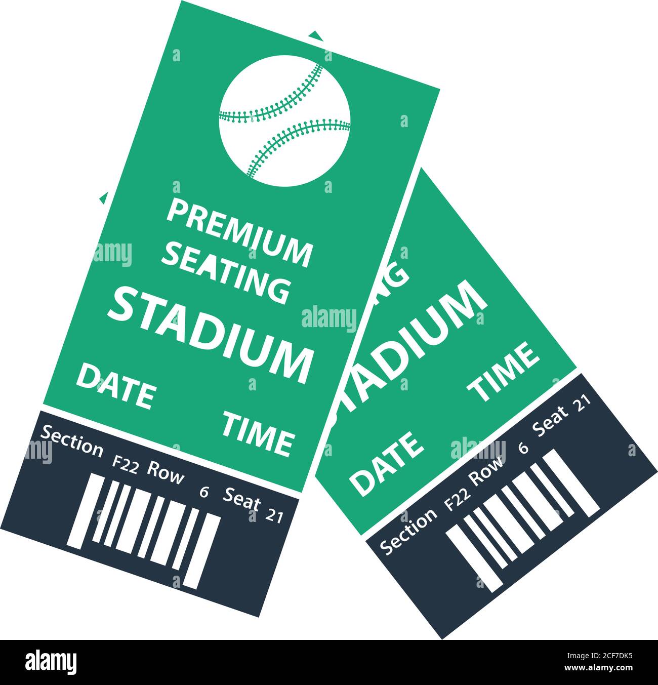 Baseball Tickets Icon. Flat Color Design. Vector Illustration. Stock Vector