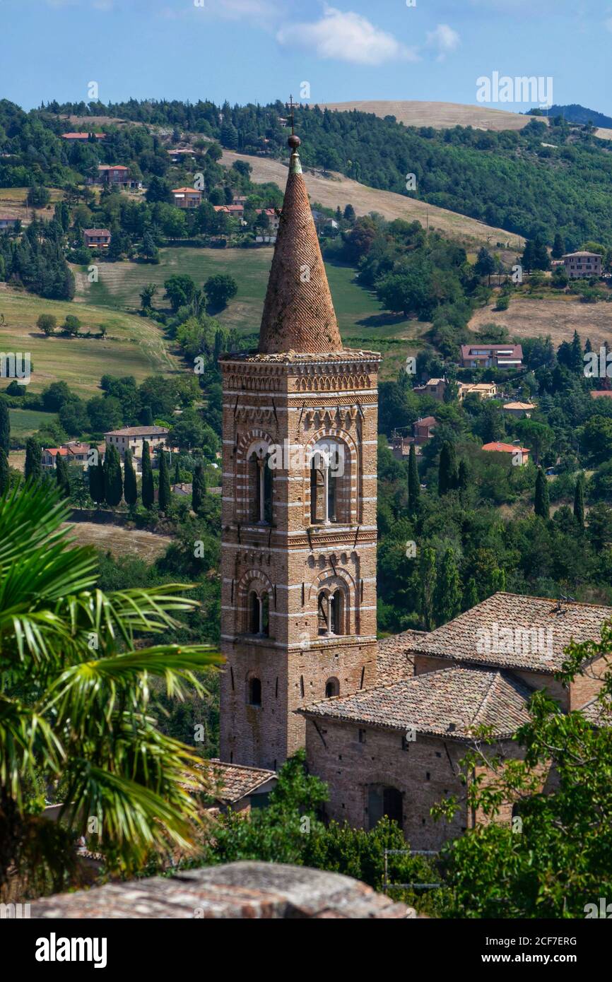 church on the hill of Urbino old town, Marche, Italy Stock Photo