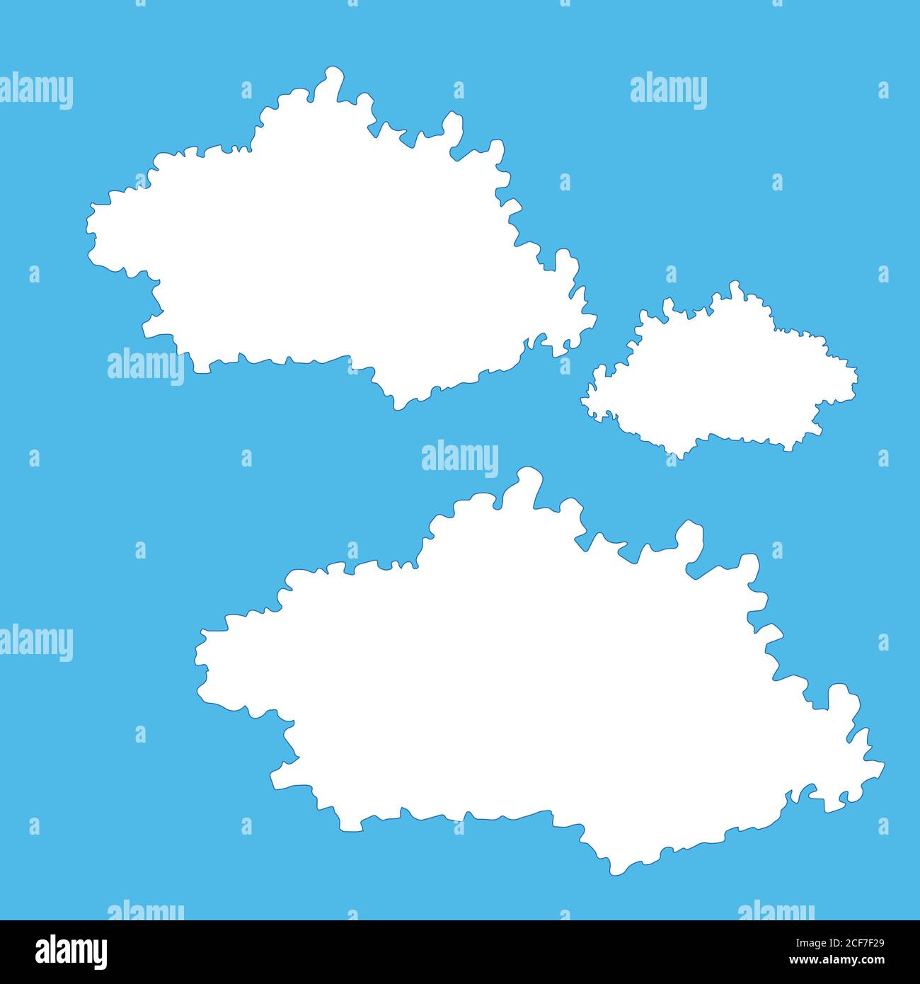 Blue sky with white clouds. Illustration. The clouds Stock Vector