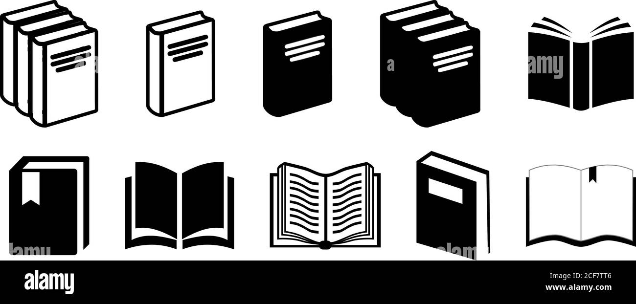 Book Icons Set, Book Icons Set on Isolated White Background Stock ...