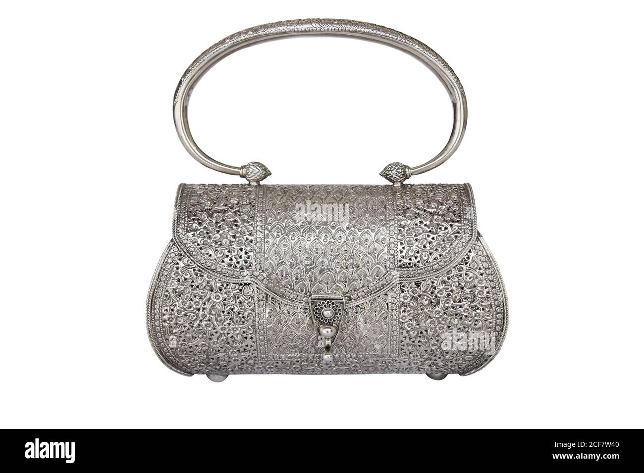 Vintage Silver Fabric Circular Clasp Handbag Clutch Purse Formal Prom | eBay