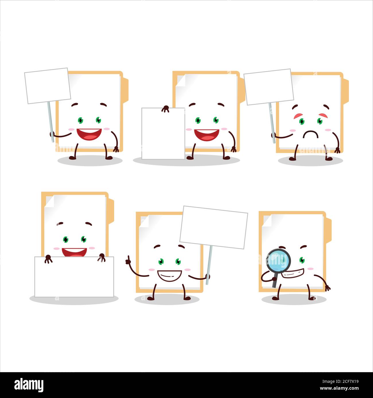 Brown manila folder cartoon character bring information board Stock ...