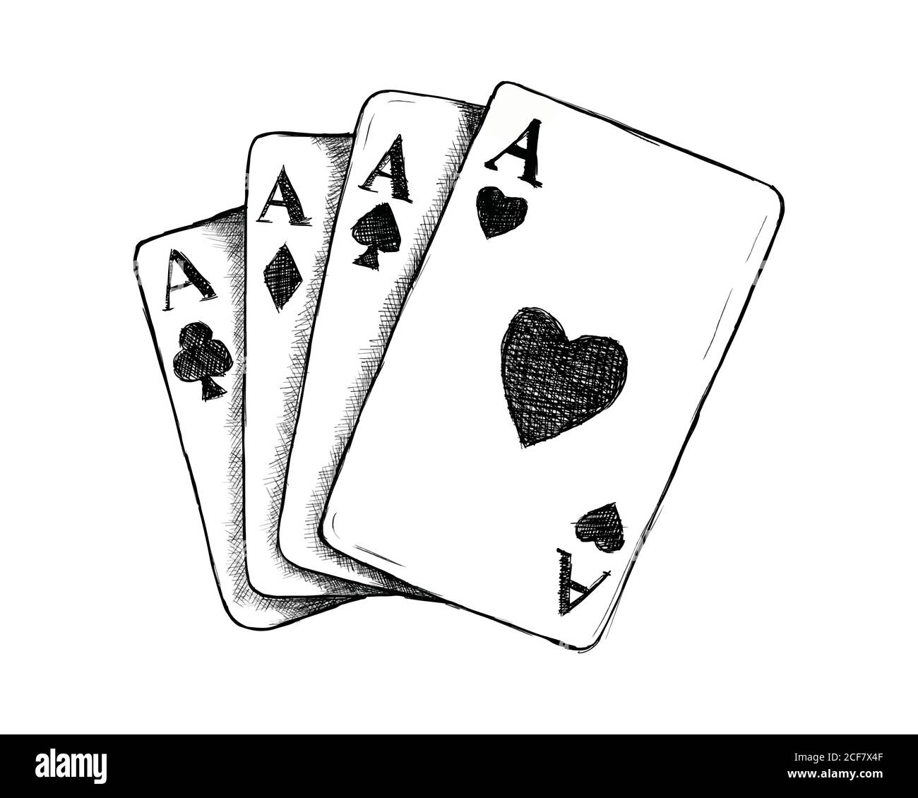 Playing cards sketch icon Royalty Free Vector Image