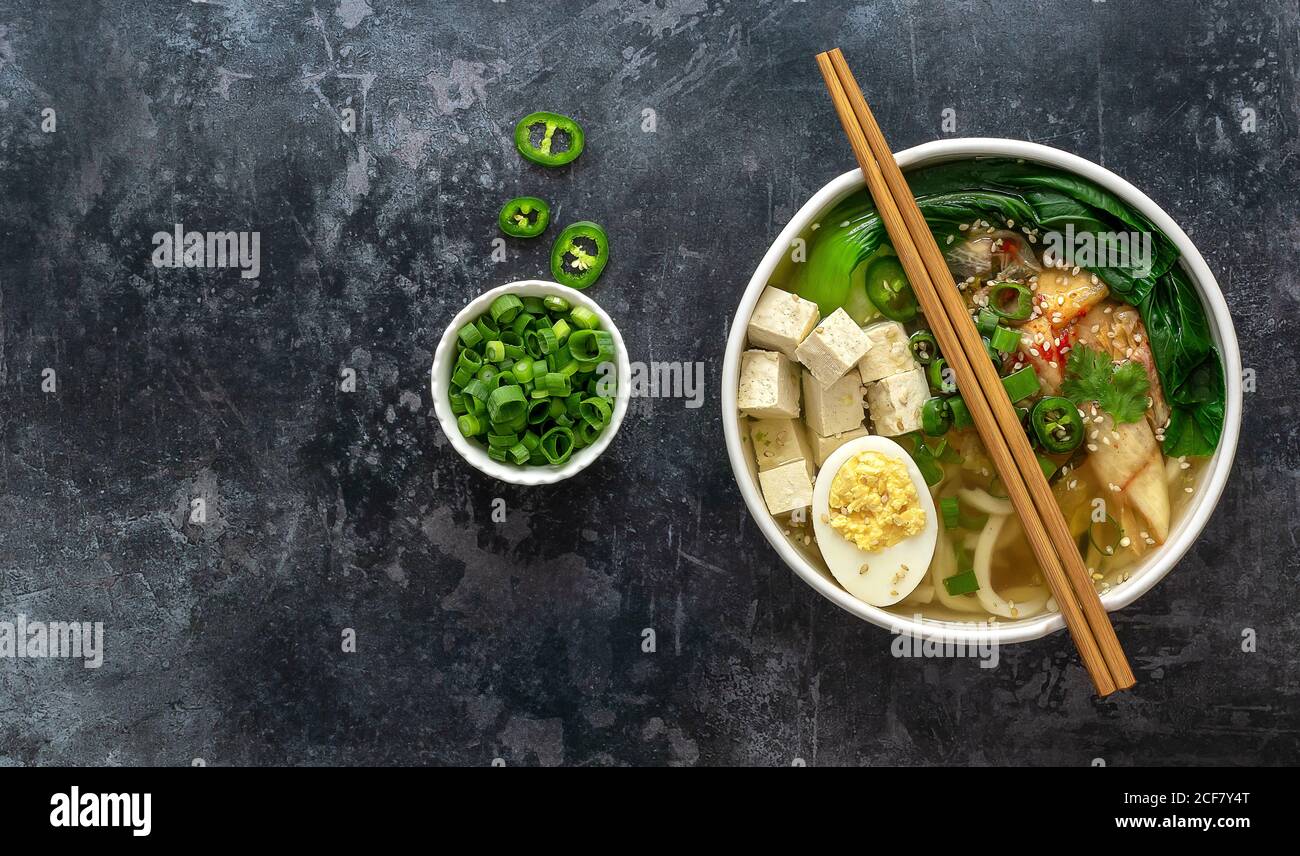 Traditional asian noodle soup Udon. Vegetarian recipe Stock Photo Alamy