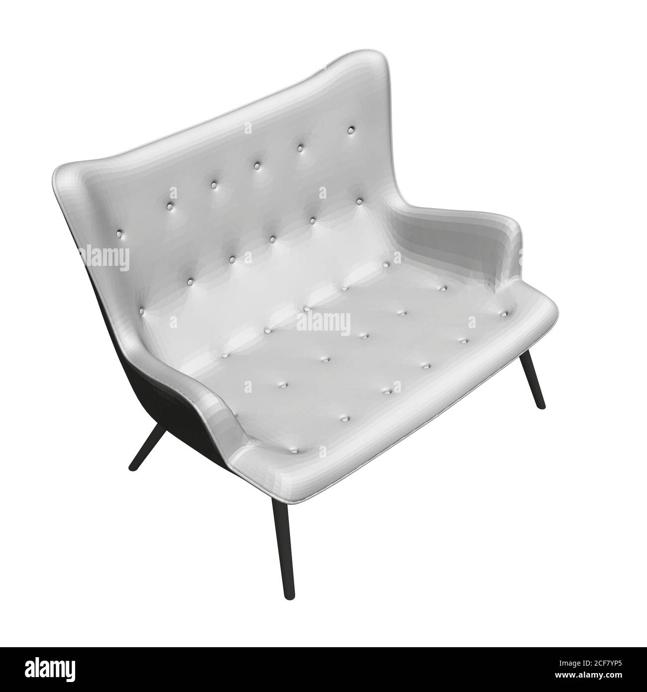Realistic white sofa. Isometric view. 3D. vector Stock Vector