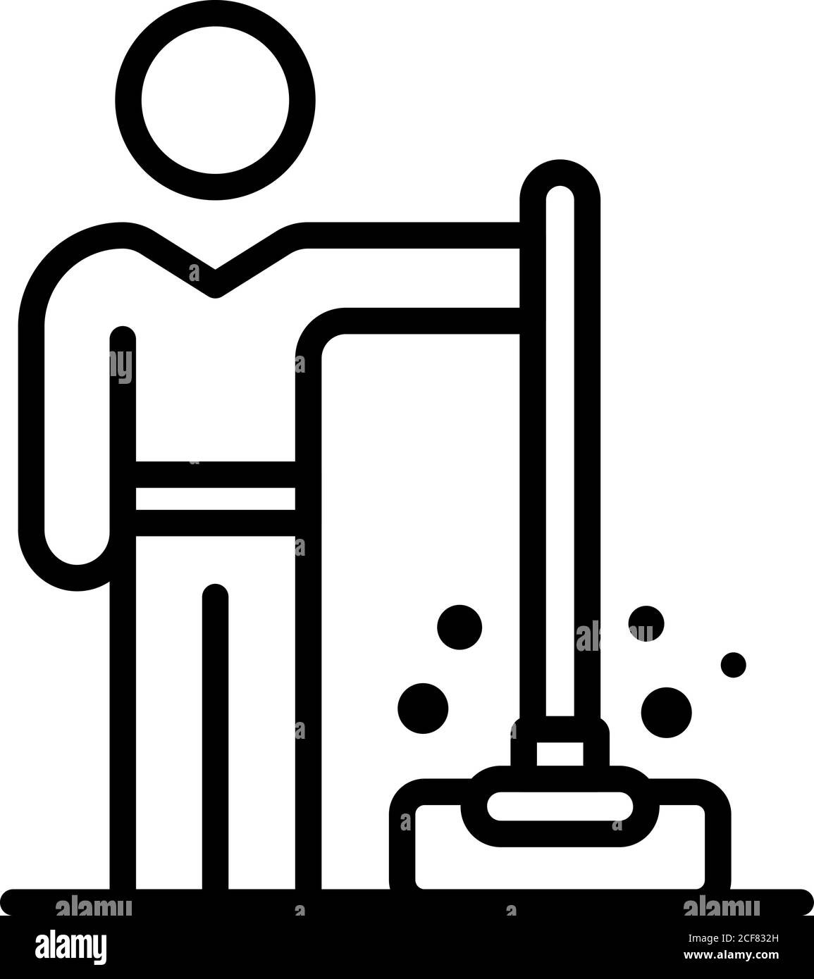 Wash floor disinfection icon, outline style Stock Vector