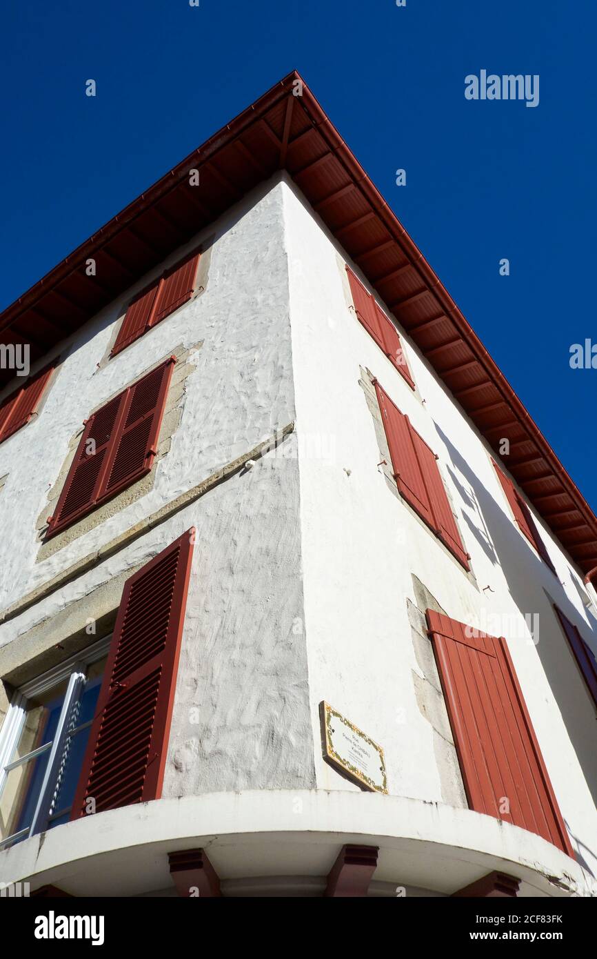 Typical basque house in Saint Jean de Luz. Basque Country. France. Stock Photo
