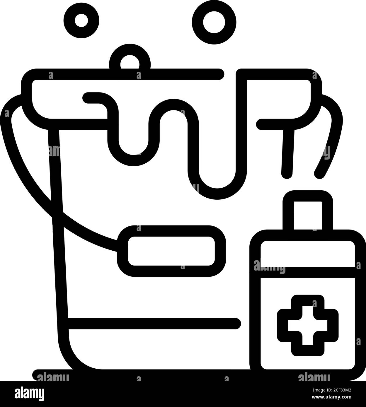 Disinfection water medical bucket icon, outline style Stock Vector ...