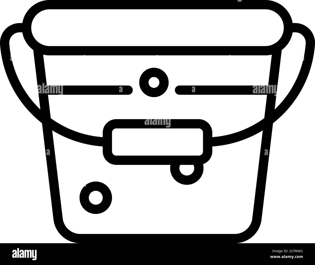 Clean metal bucket icon, outline style Stock Vector