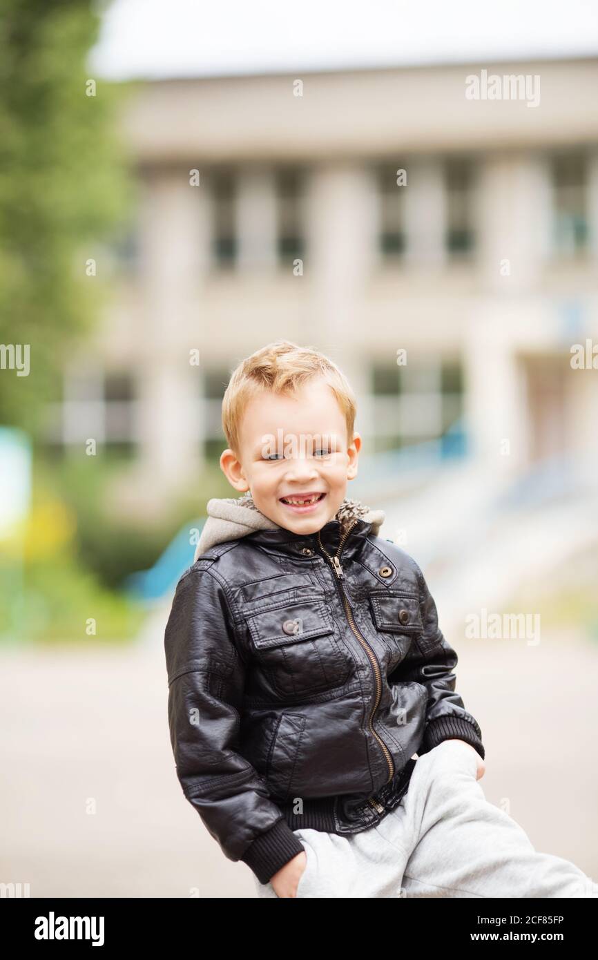 Childrens leather shop look jacket