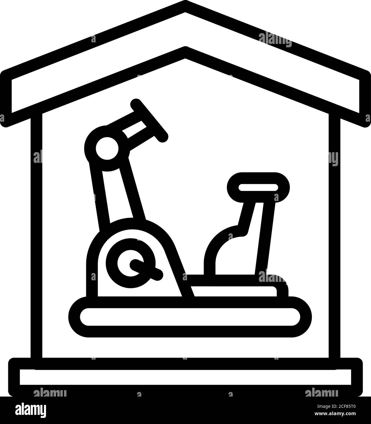 Home sport bicycle icon, outline style Stock Vector