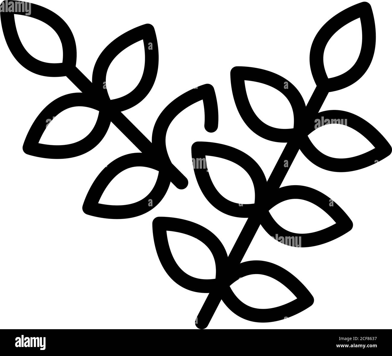 Rowan leaves icon, outline style Stock Vector