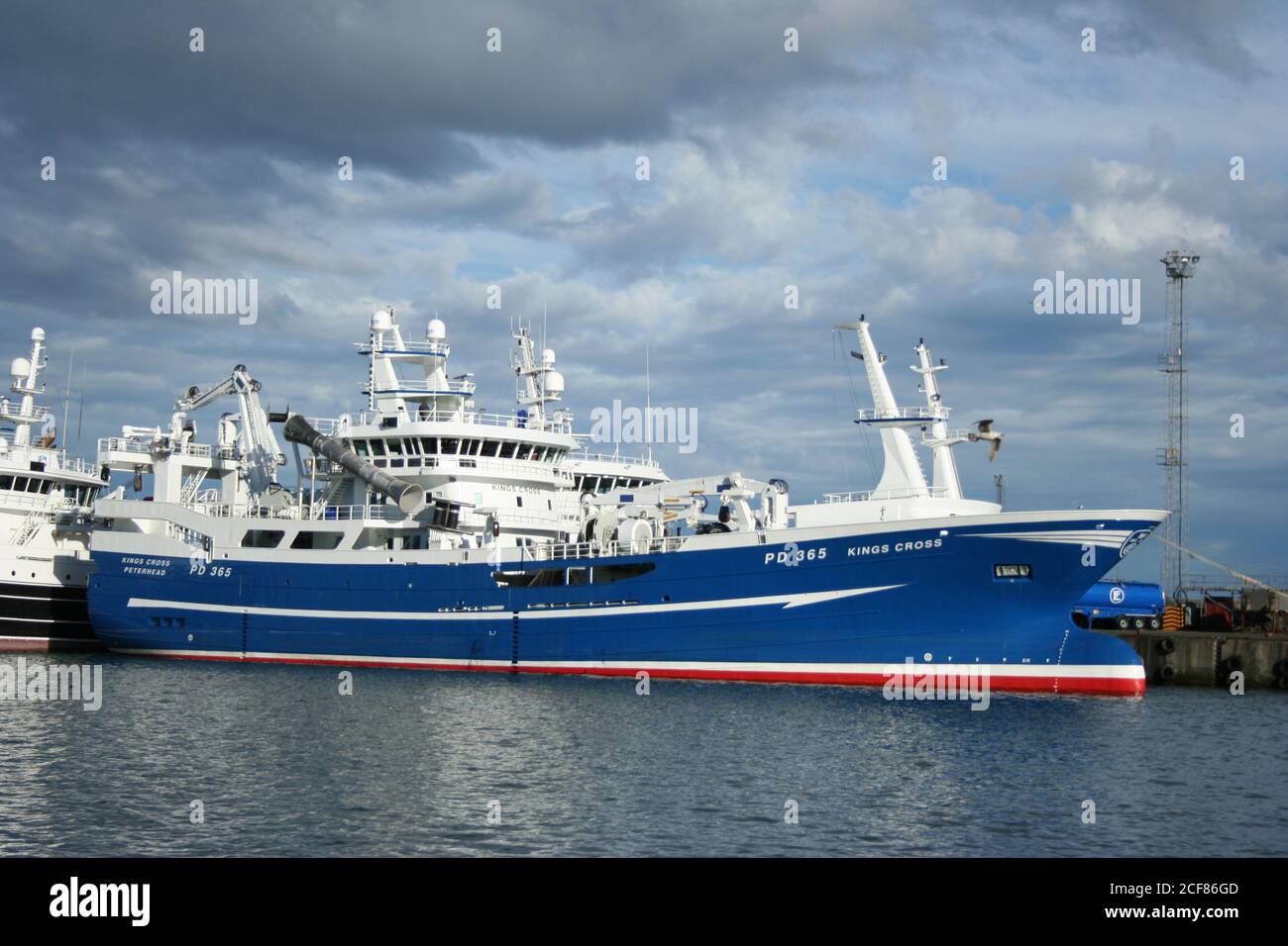 Fishing boats in Peterhead harbour Stock Photo