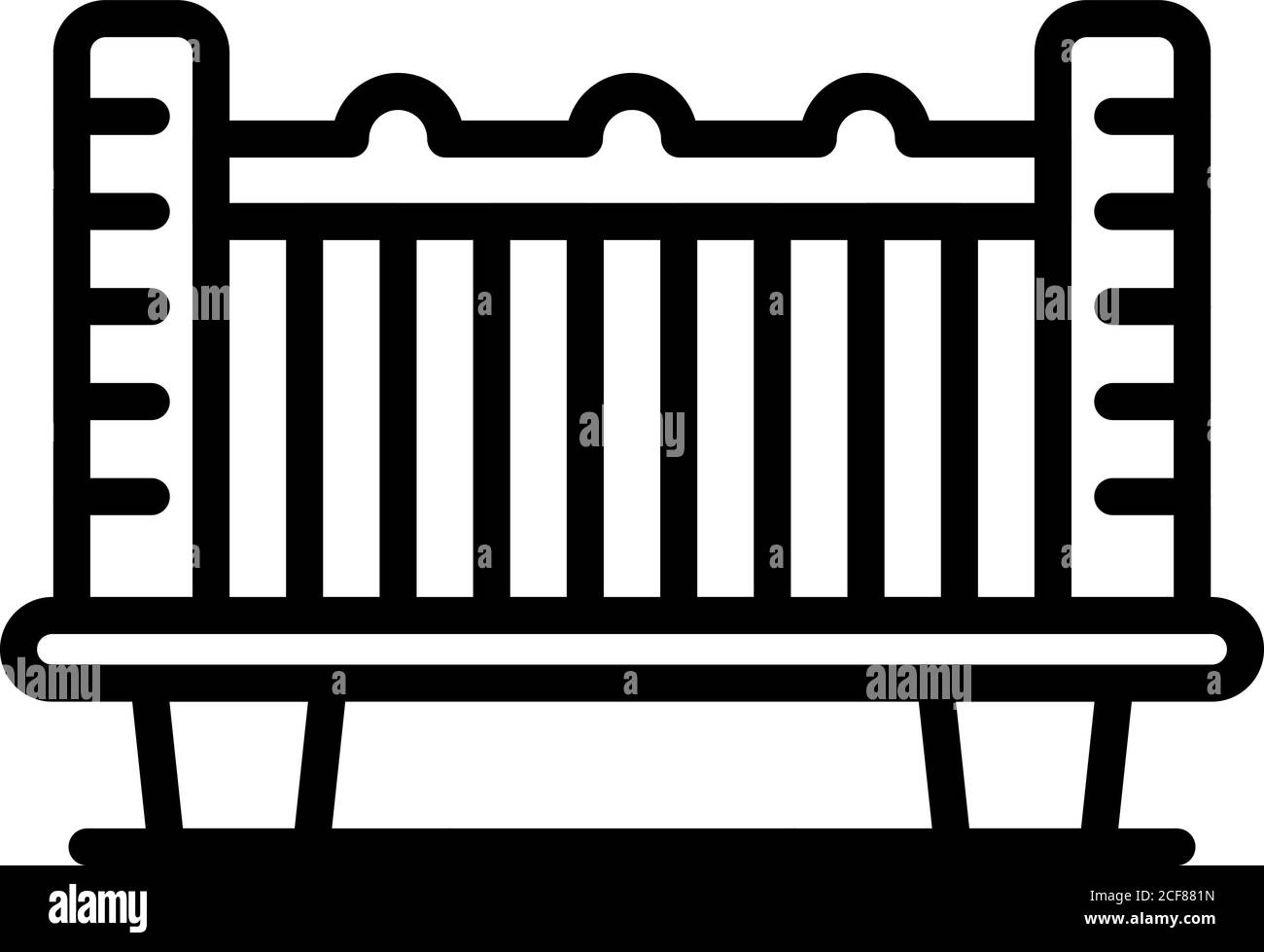 Crib Black And White Clipart